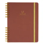 U Style Antimicrobial Linen Textured Hard Cover Journal with Microban, 7.75" x 10", Brown, 200 Pages